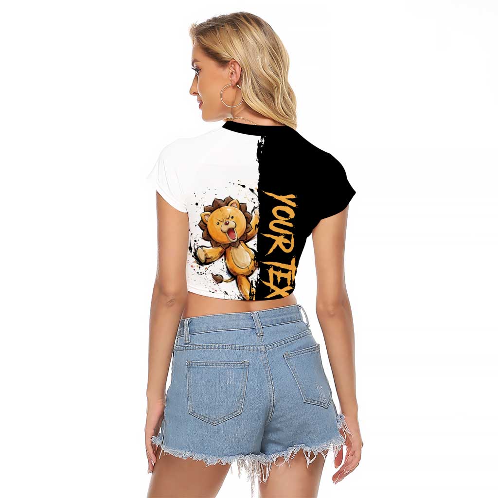 Personalized Kon Raglan Cropped T Shirt Ink Splash Anime Brush Style
