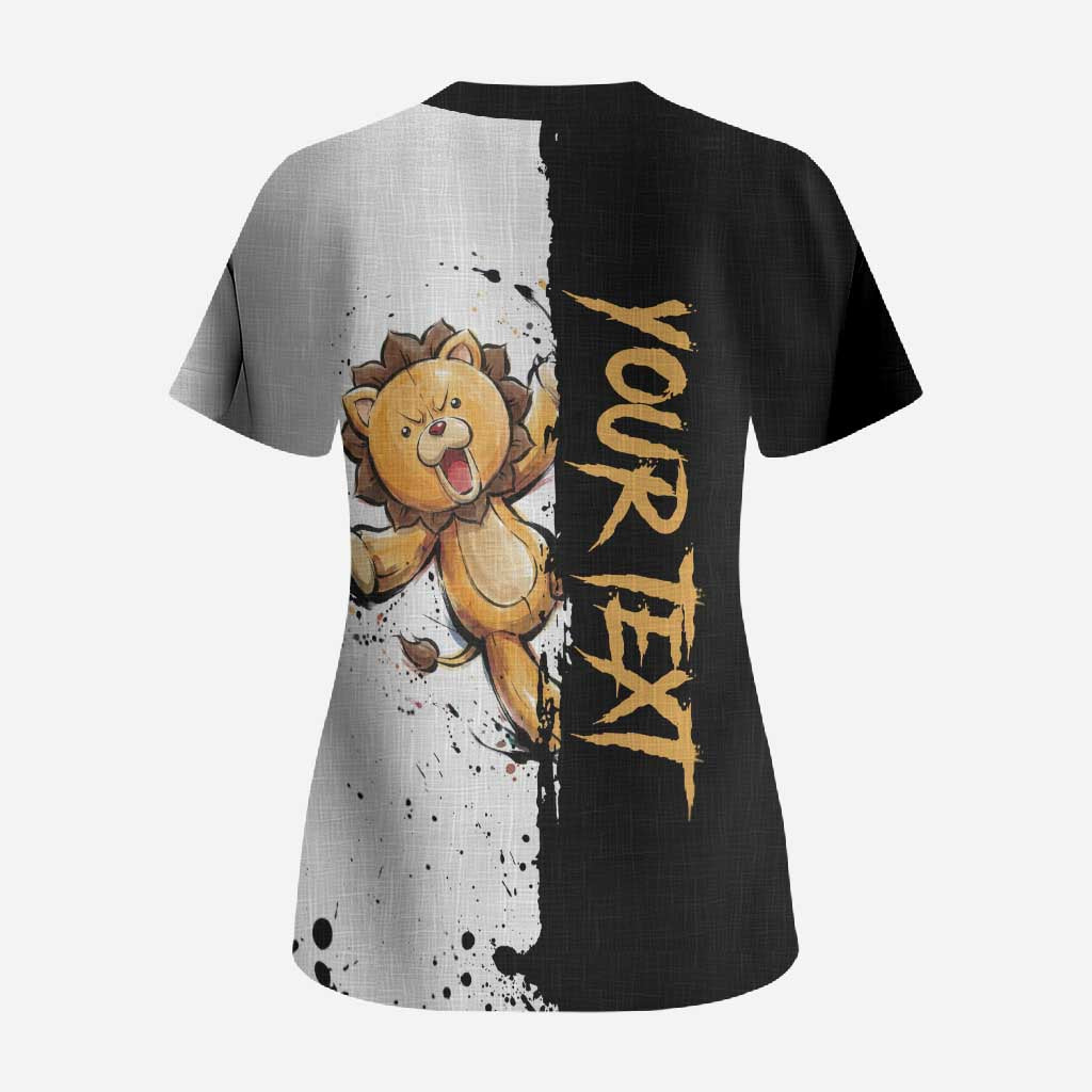 Personalized Kon Scrub Top Ink Splash Anime Brush Style
