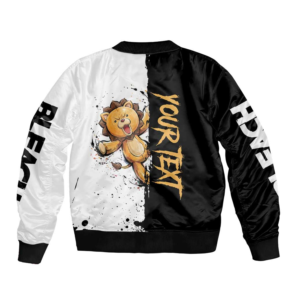 Personalized Kon Sleeve Zip Bomber Jacket Ink Splash Anime Brush Style