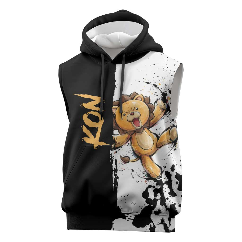 Personalized Kon Sleeveless Hoodie Ink Splash Anime Brush Style