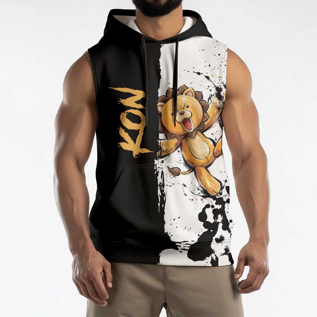 Personalized Kon Sleeveless Hoodie Ink Splash Anime Brush Style