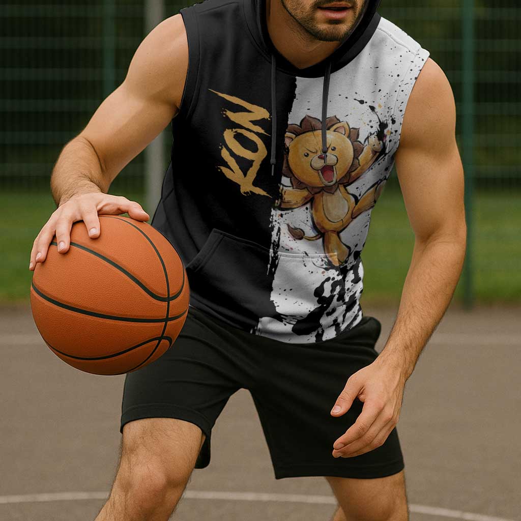 Personalized Kon Sleeveless Hoodie Ink Splash Anime Brush Style