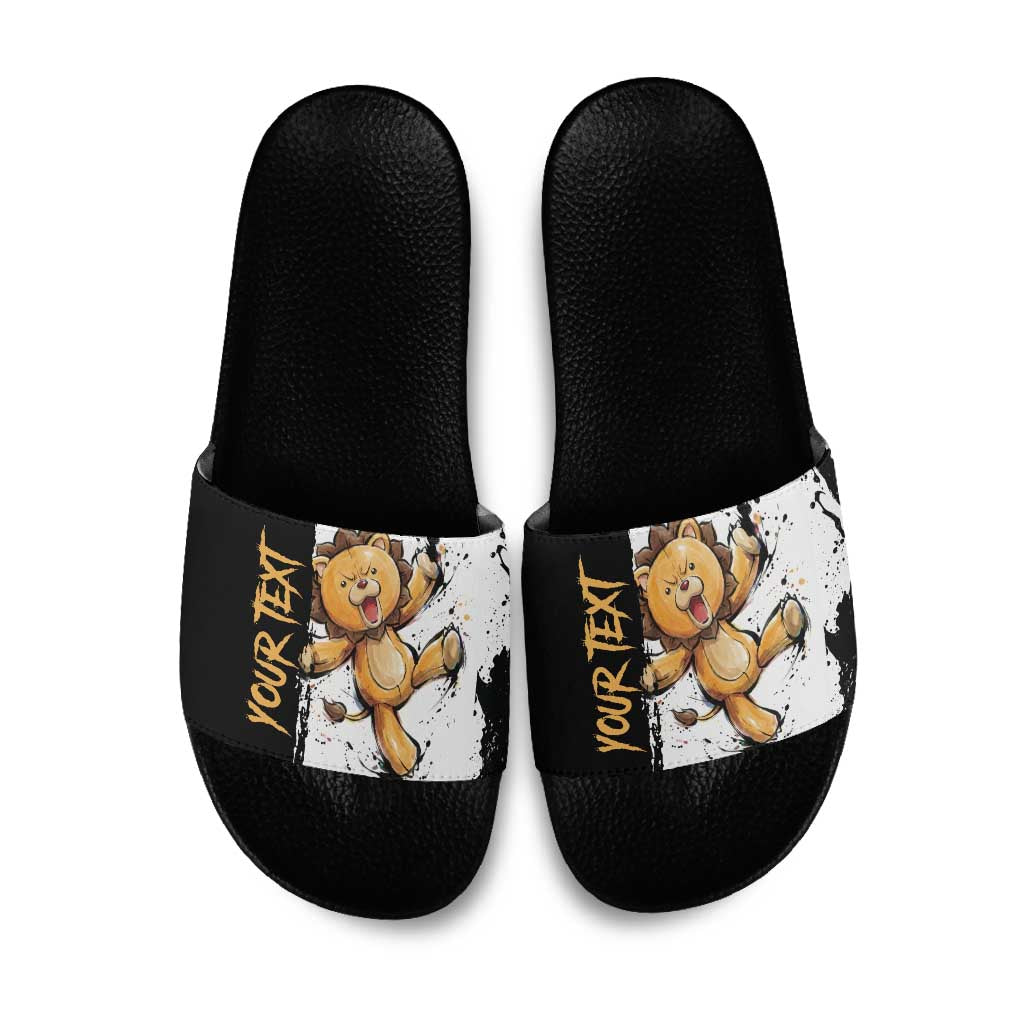 Personalized Kon Slide Sandals Ink Splash Anime Brush Style