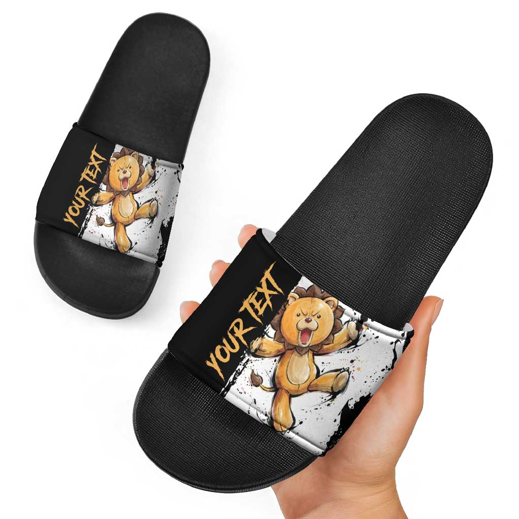 Personalized Kon Slide Sandals Ink Splash Anime Brush Style