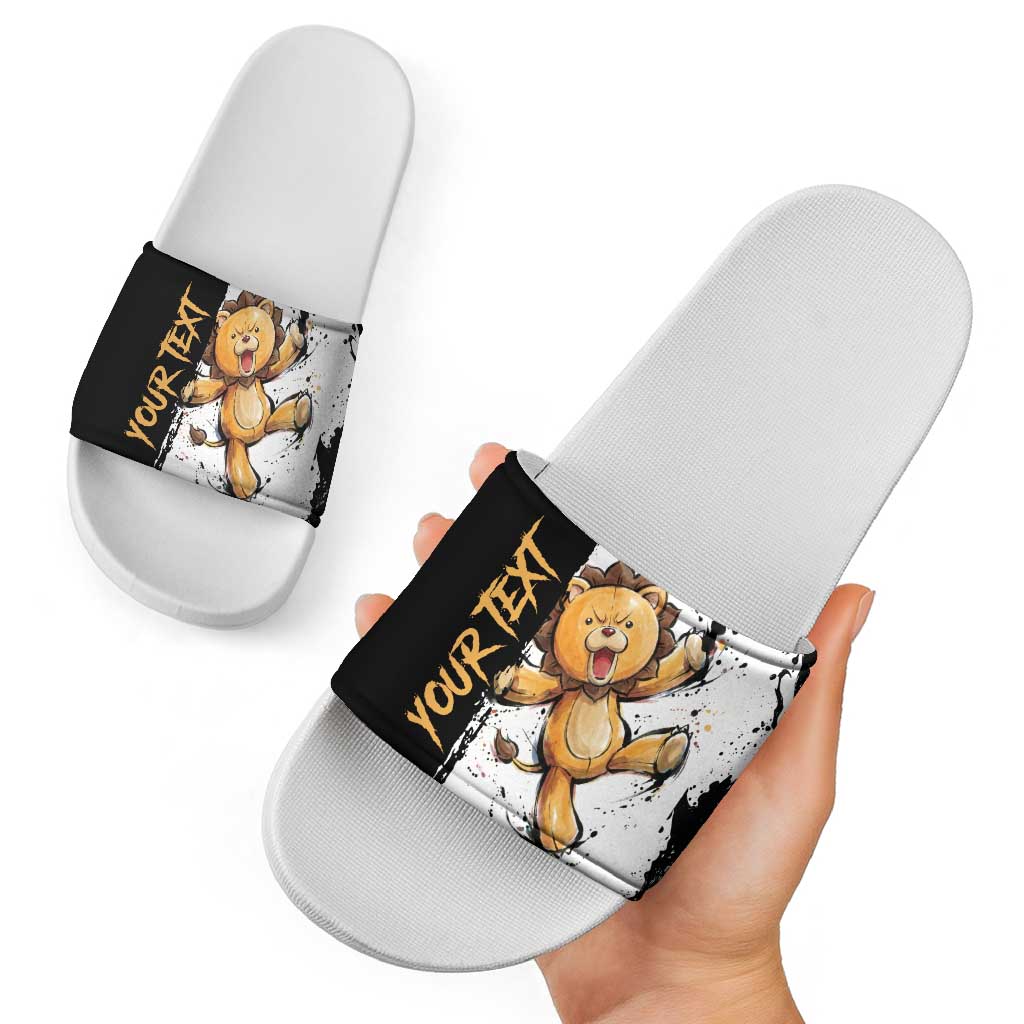 Personalized Kon Slide Sandals Ink Splash Anime Brush Style