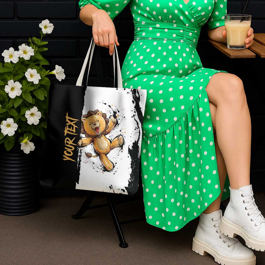 Personalized Kon Tote Bag Ink Splash Anime Brush Style