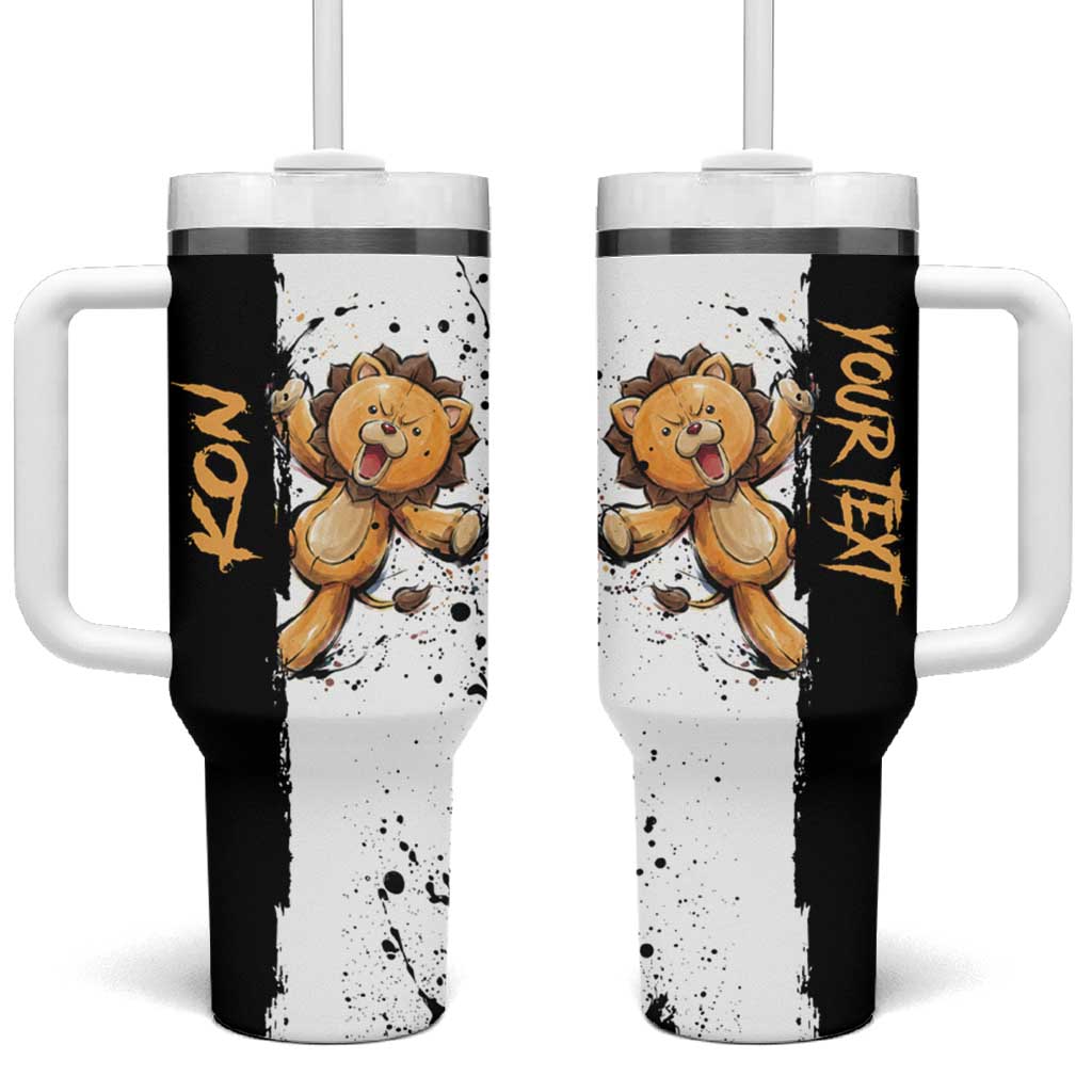 Personalized Kon Tumbler With Handle Ink Splash Anime Brush Style