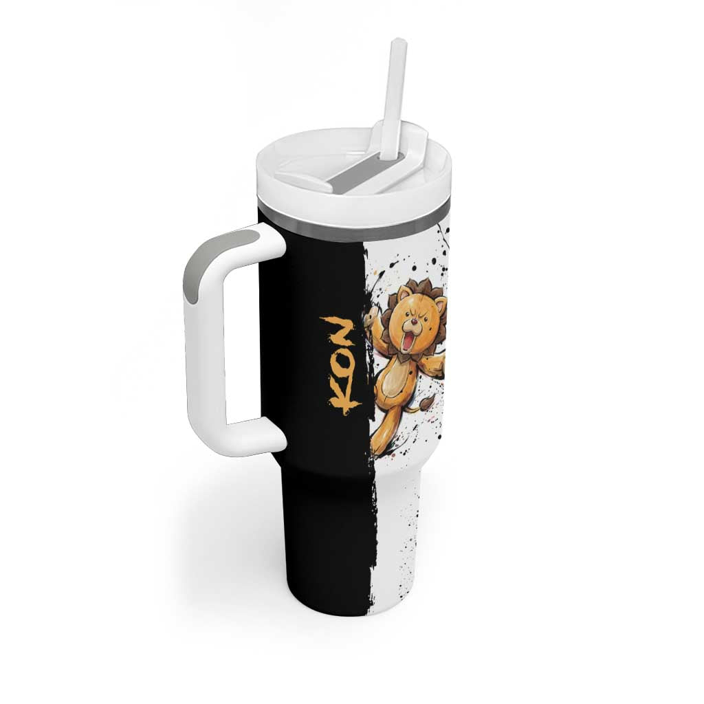 Personalized Kon Tumbler With Handle Ink Splash Anime Brush Style