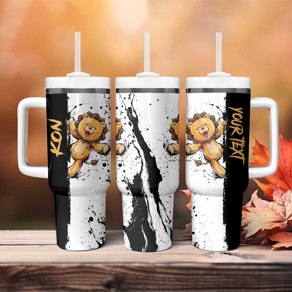 Personalized Kon Tumbler With Handle Ink Splash Anime Brush Style
