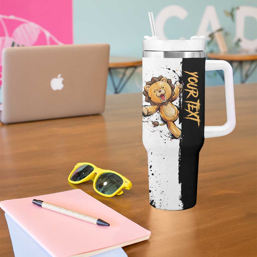 Personalized Kon Tumbler With Handle Ink Splash Anime Brush Style