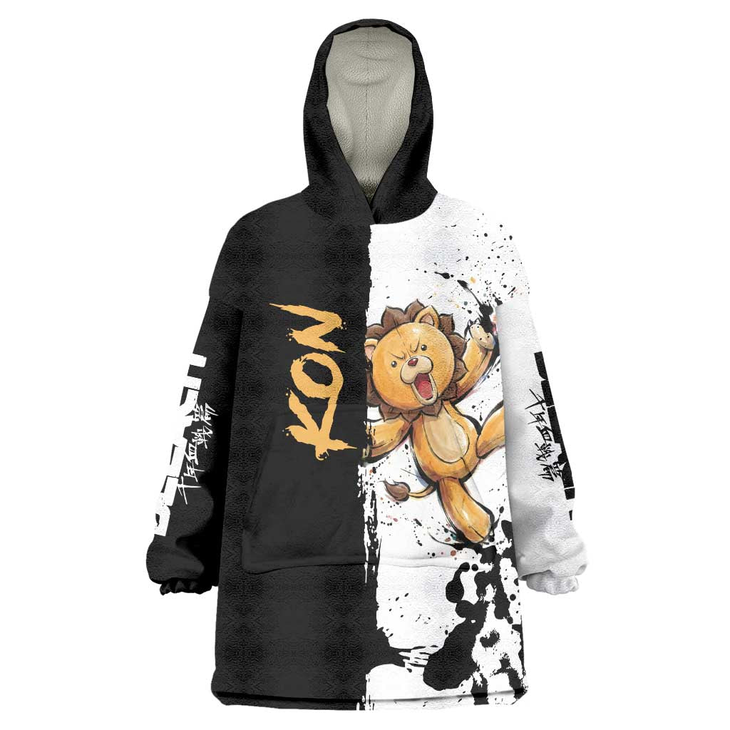 Personalized Kon Wearable Blanket Hoodie Ink Splash Anime Brush Style