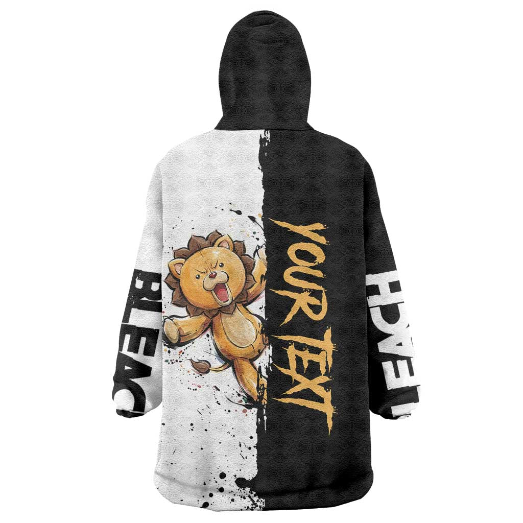 Personalized Kon Wearable Blanket Hoodie Ink Splash Anime Brush Style