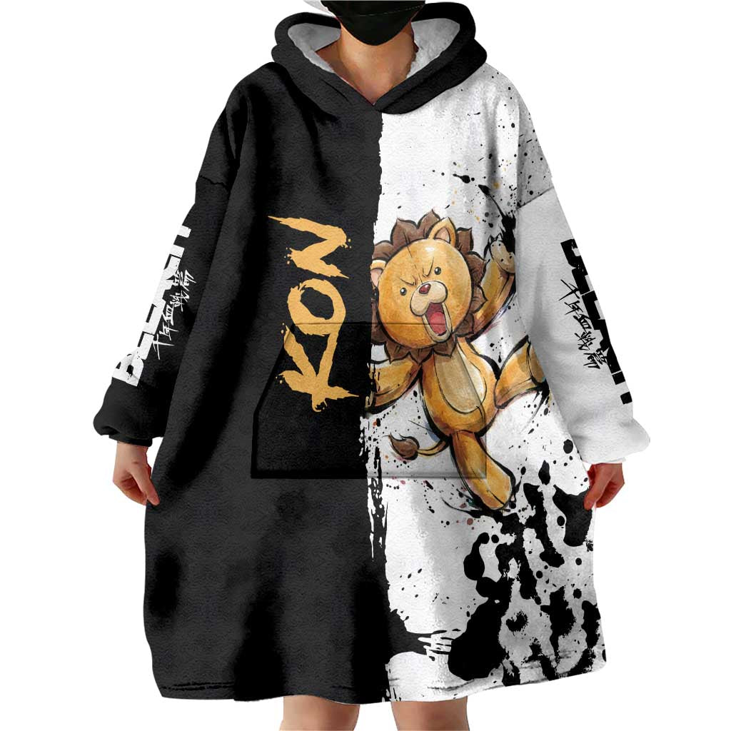 Personalized Kon Wearable Blanket Hoodie Ink Splash Anime Brush Style