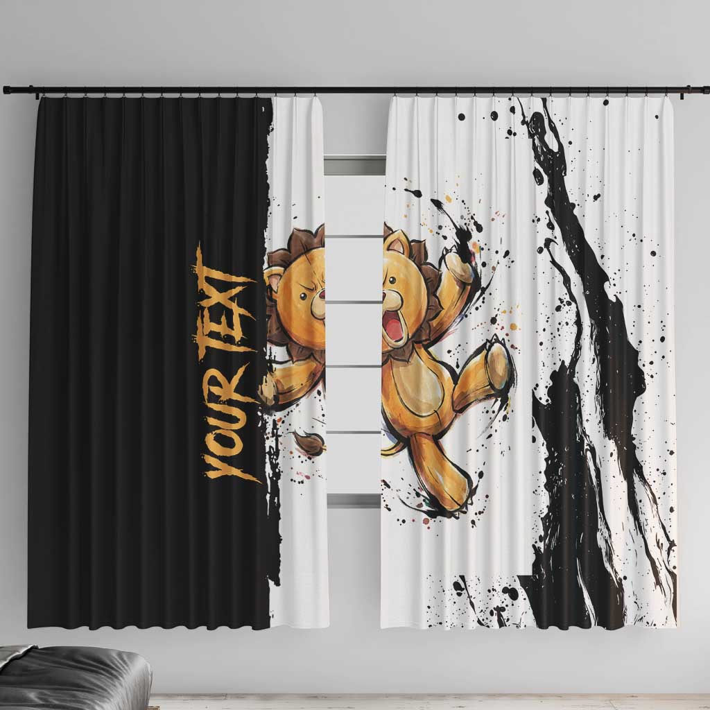 Personalized Kon Window Curtain Ink Splash Anime Brush Style