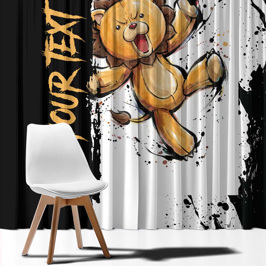 Personalized Kon Window Curtain Ink Splash Anime Brush Style