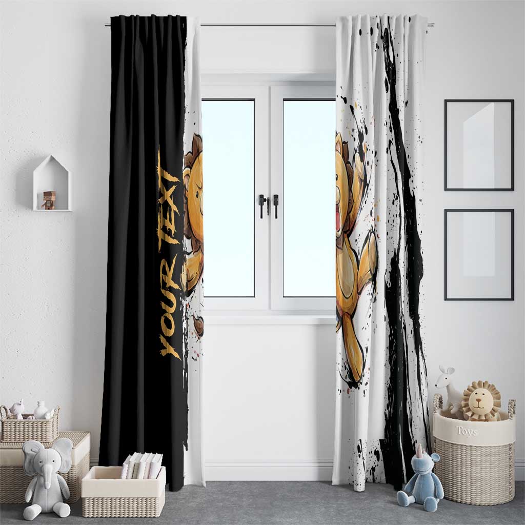 Personalized Kon Window Curtain Ink Splash Anime Brush Style