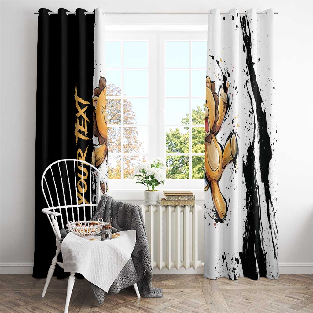 Personalized Kon Window Curtain Ink Splash Anime Brush Style
