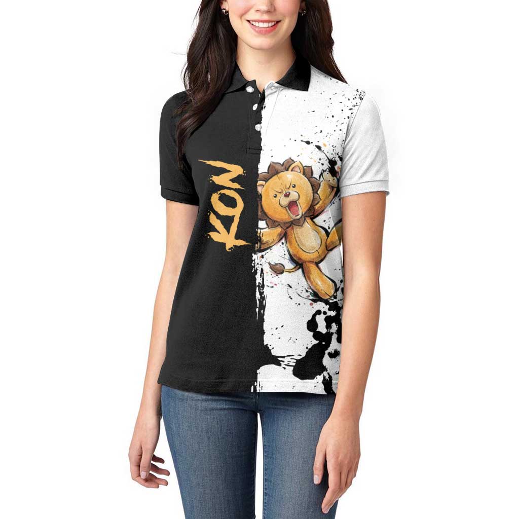 Personalized Kon Women Polo Shirt Ink Splash Anime Brush Style