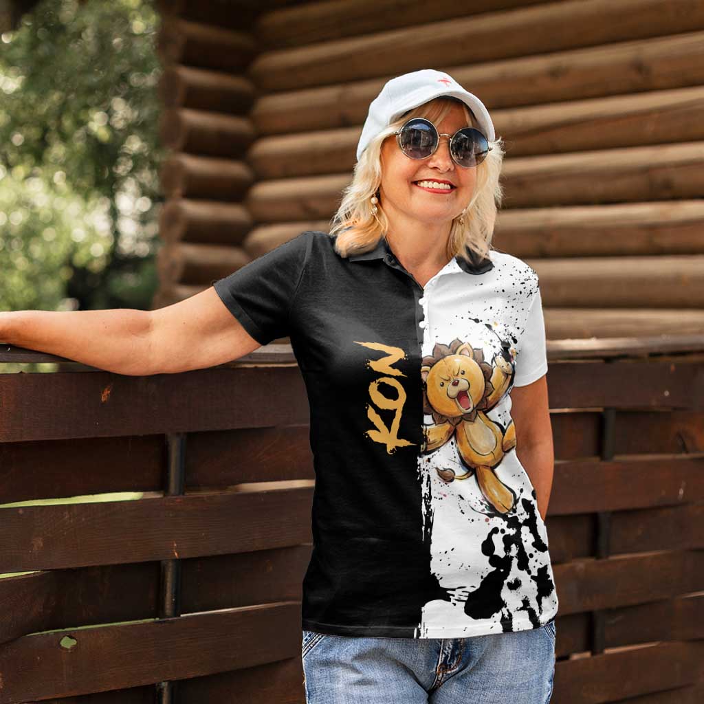 Personalized Kon Women Polo Shirt Ink Splash Anime Brush Style