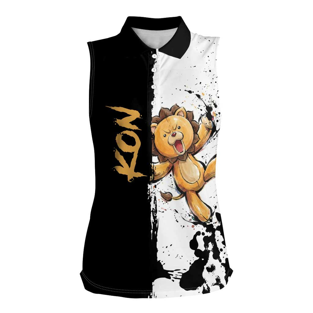 Personalized Kon Women Sleeveless Polo Shirt Ink Splash Anime Brush Style