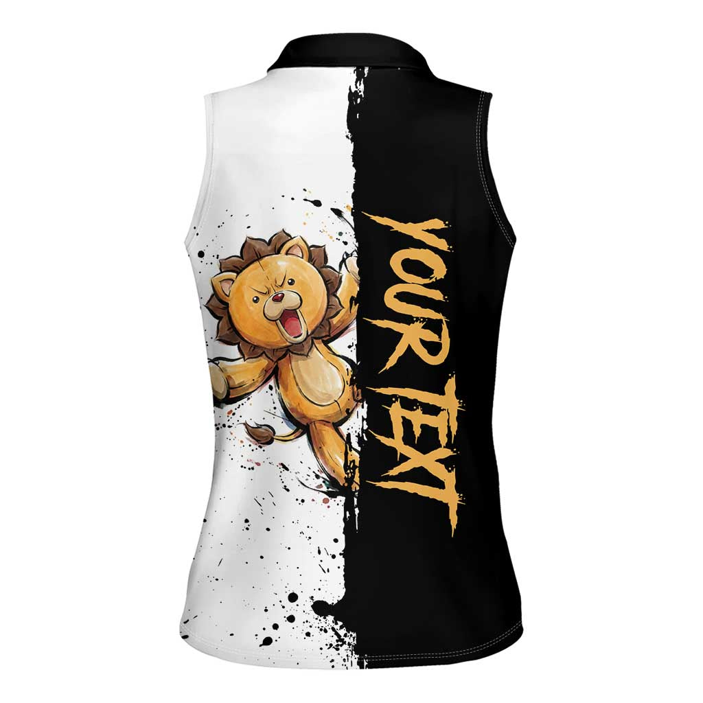 Personalized Kon Women Sleeveless Polo Shirt Ink Splash Anime Brush Style
