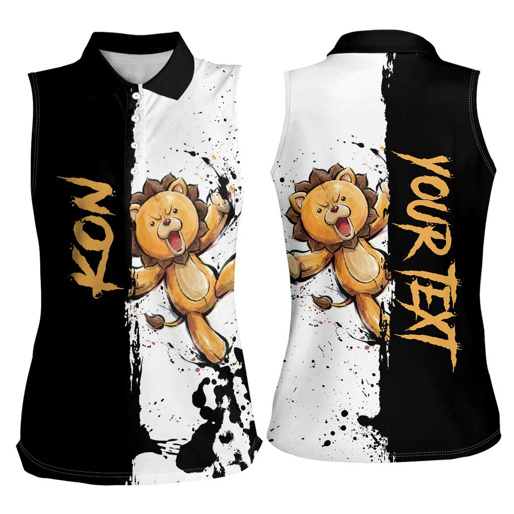 Personalized Kon Women Sleeveless Polo Shirt Ink Splash Anime Brush Style