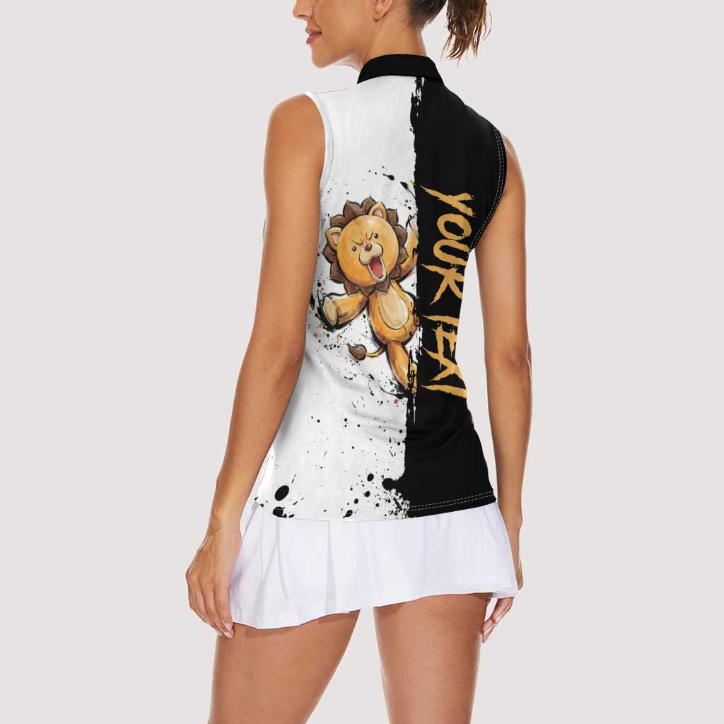 Personalized Kon Women Sleeveless Polo Shirt Ink Splash Anime Brush Style
