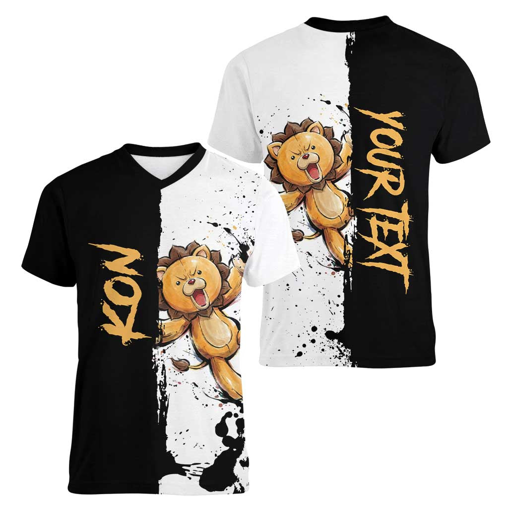 Personalized Kon Women V-Neck T-Shirt Ink Splash Anime Brush Style