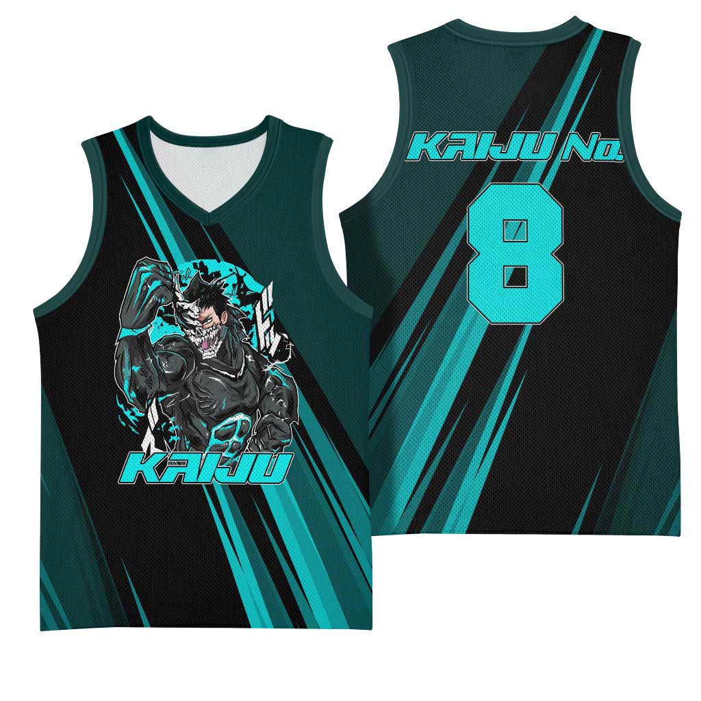 Kaiju No. 8 Monster Form Basketball Jersey Neon Manga Combat Style