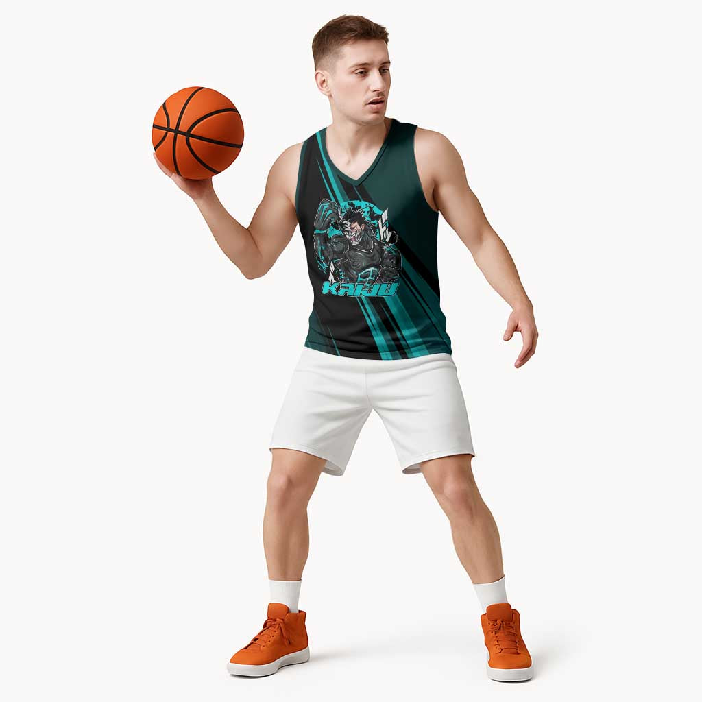 Kaiju No. 8 Monster Form Basketball Jersey Neon Manga Combat Style