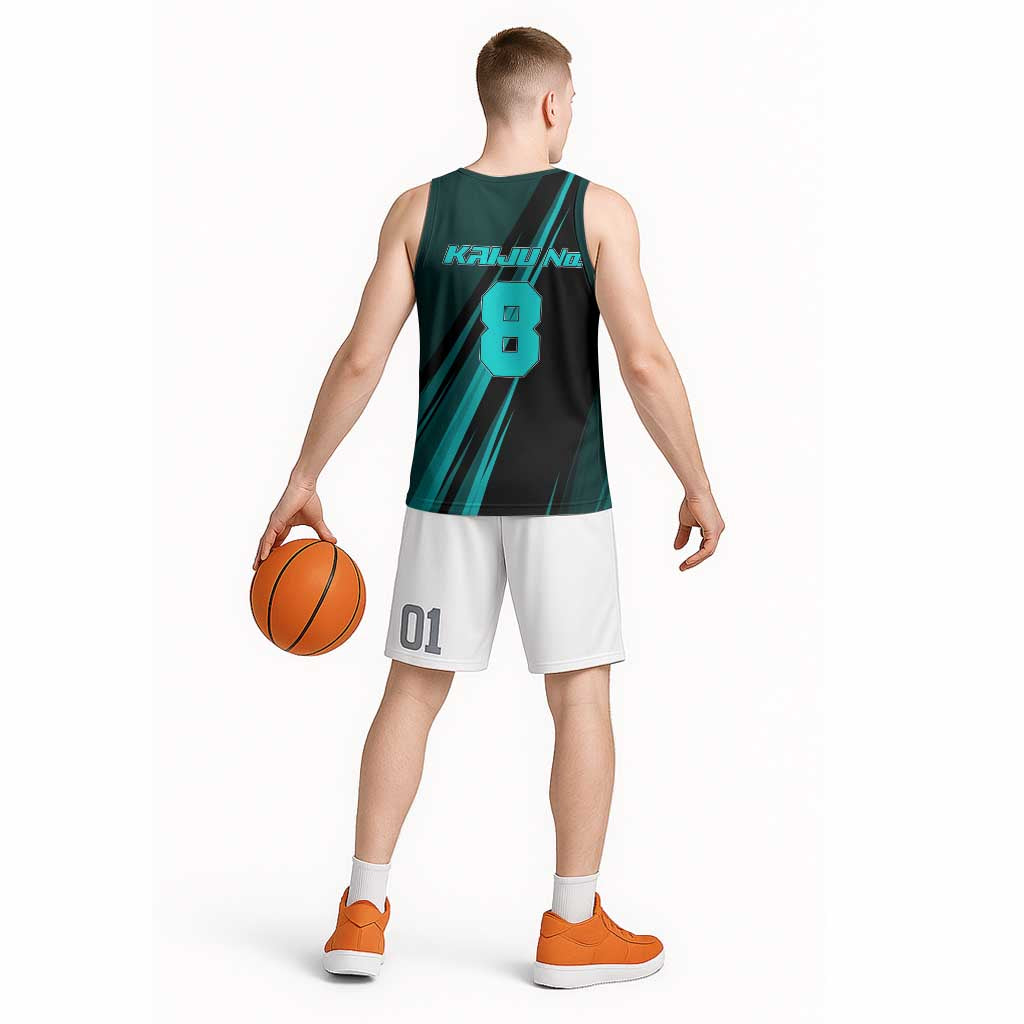 Kaiju No. 8 Monster Form Basketball Jersey Neon Manga Combat Style