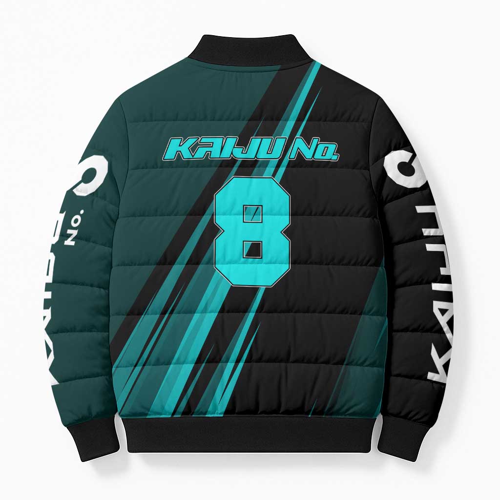 Kaiju No. 8 Monster Form Bomber Puffer Jacket Neon Manga Combat Style