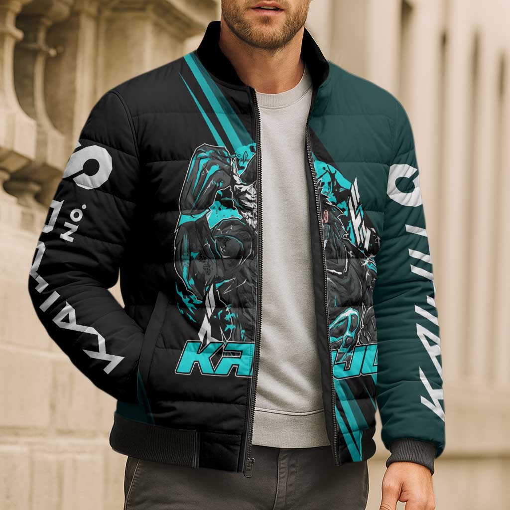 Kaiju No. 8 Monster Form Bomber Puffer Jacket Neon Manga Combat Style