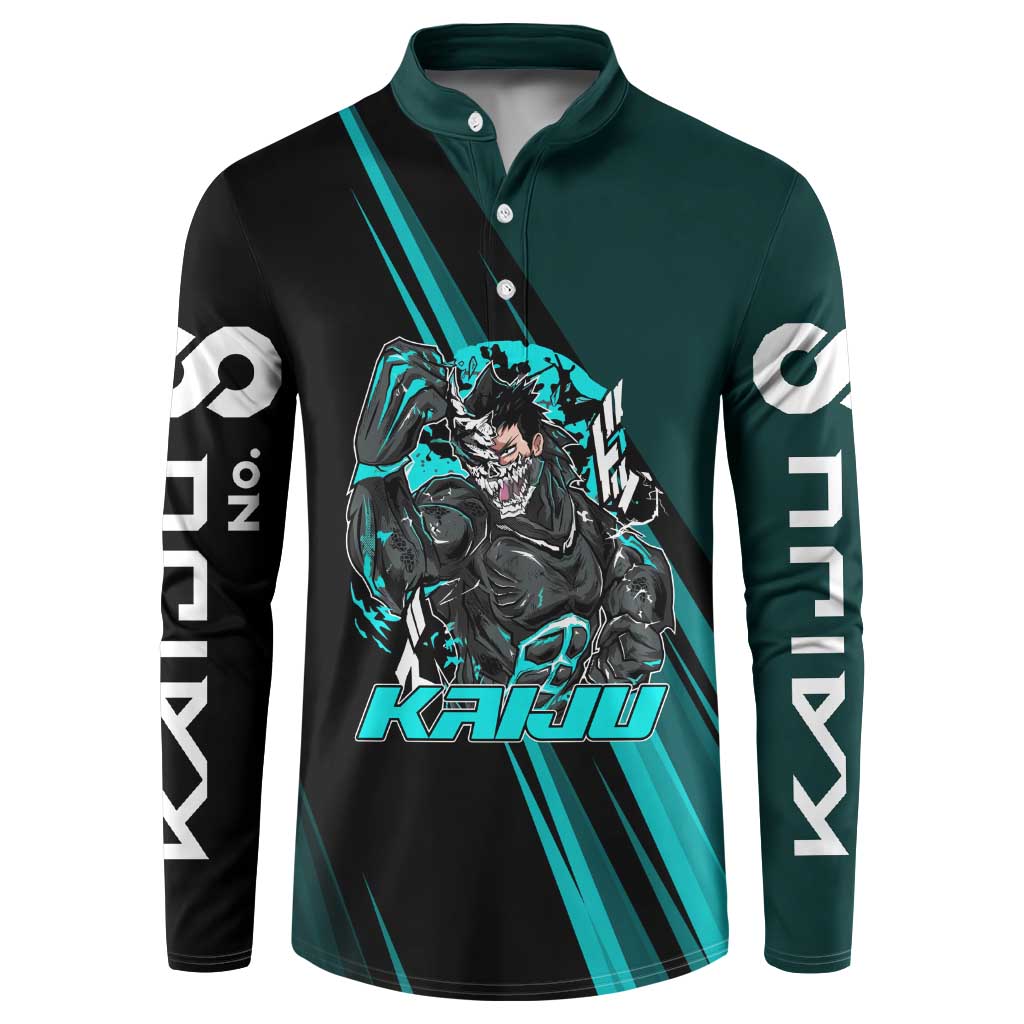 Kaiju No. 8 Monster Form Button Sweatshirt Neon Manga Combat Style