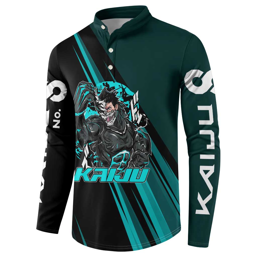 Kaiju No. 8 Monster Form Button Sweatshirt Neon Manga Combat Style