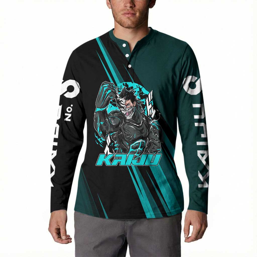 Kaiju No. 8 Monster Form Button Sweatshirt Neon Manga Combat Style