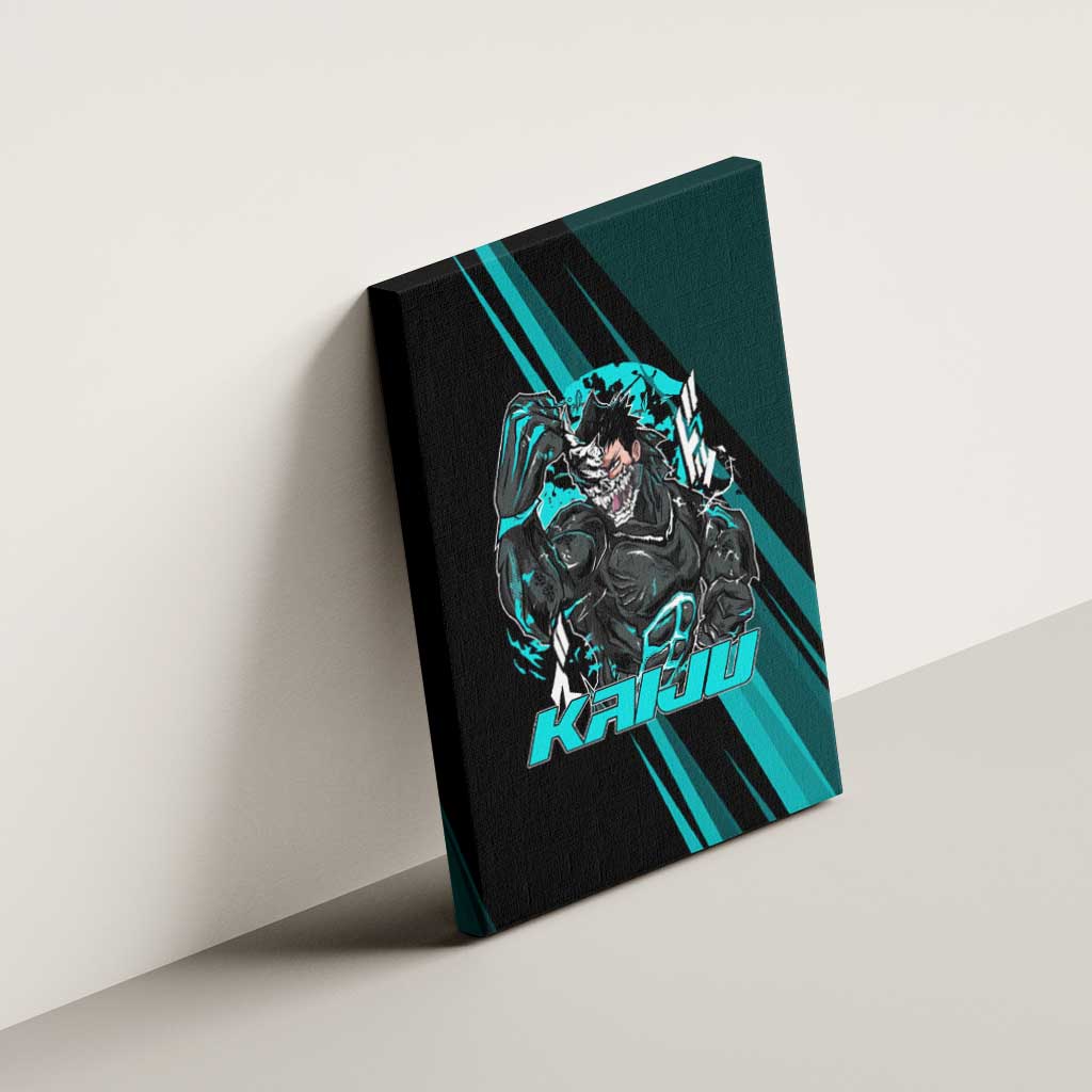Kaiju No. 8 Monster Form Canvas Wall Art Neon Manga Combat Style