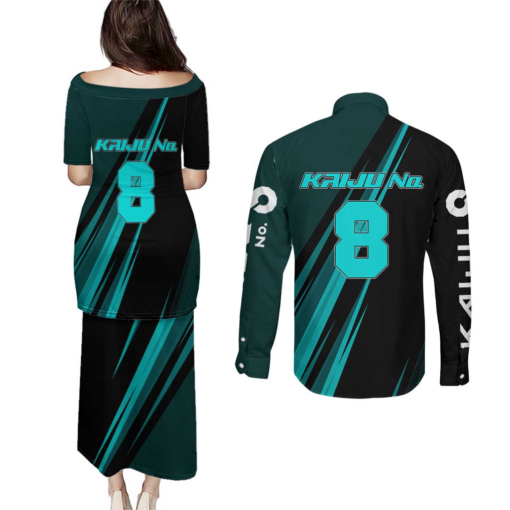 Kaiju No. 8 Monster Form Couples Matching Puletasi and Long Sleeve Button Shirt Neon Manga Combat Style