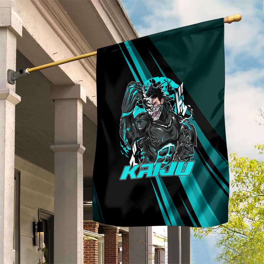 Kaiju No. 8 Monster Form Garden Flag Neon Manga Combat Style