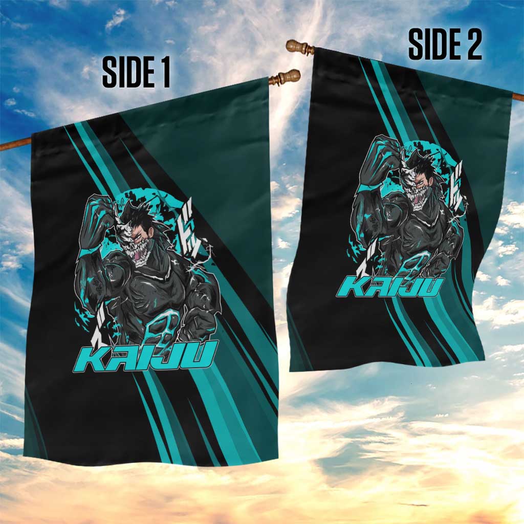 Kaiju No. 8 Monster Form Garden Flag Neon Manga Combat Style