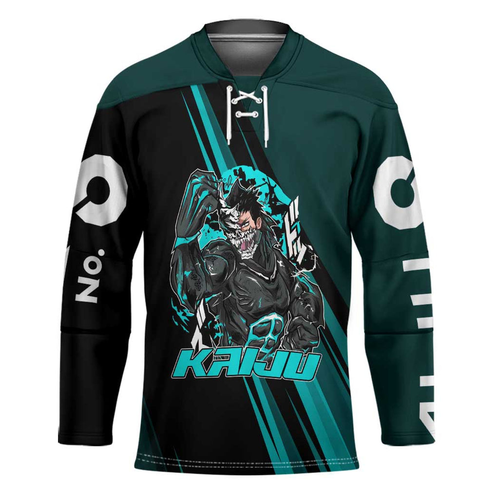 Kaiju No. 8 Monster Form Hockey Jersey Neon Manga Combat Style