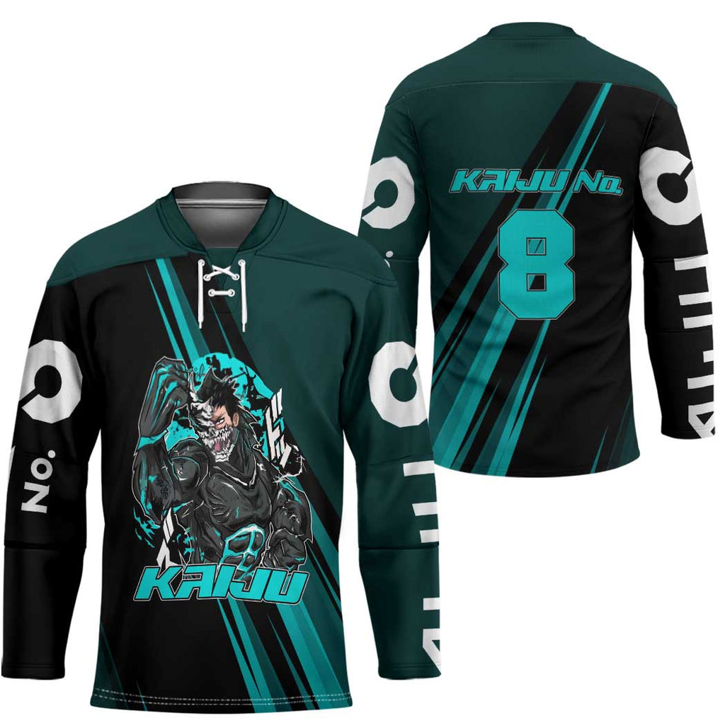 Kaiju No. 8 Monster Form Hockey Jersey Neon Manga Combat Style