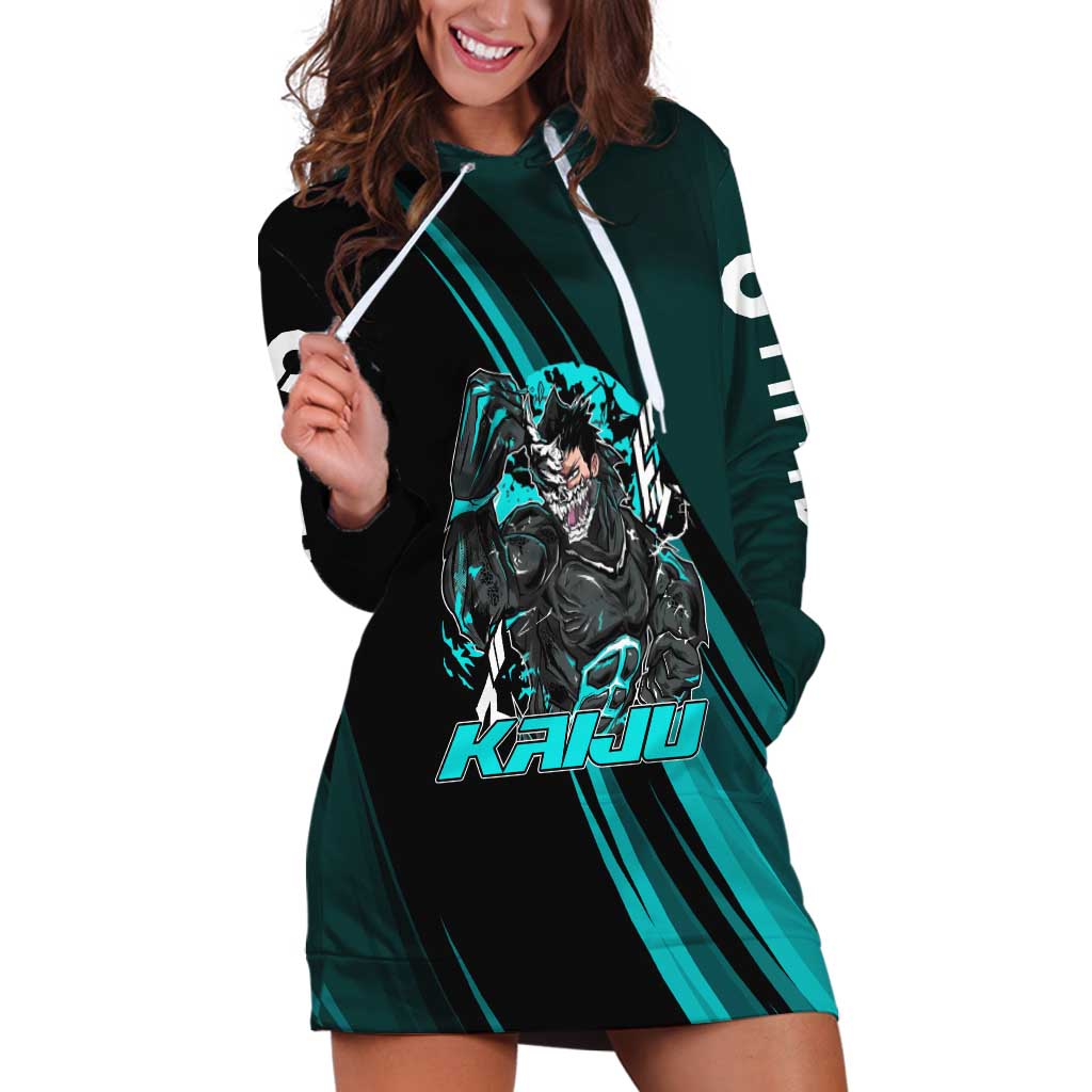 Kaiju No. 8 Monster Form Hoodie Dress Neon Manga Combat Style