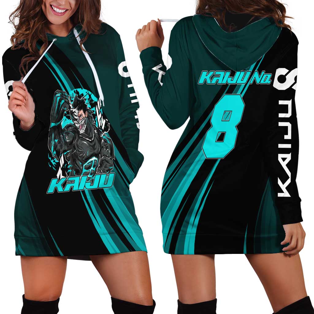 Kaiju No. 8 Monster Form Hoodie Dress Neon Manga Combat Style