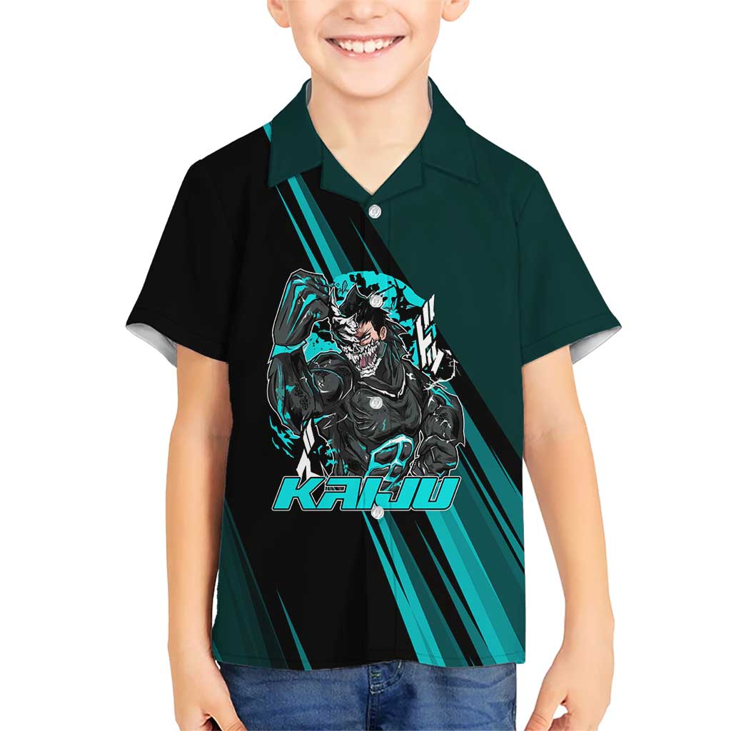 Kaiju No. 8 Monster Form Kid Hawaiian Shirt Neon Manga Combat Style