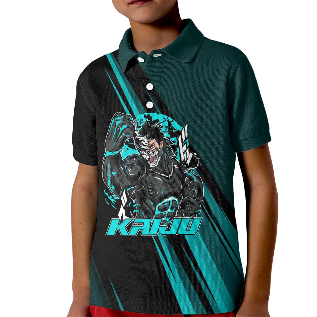 Kaiju No. 8 Monster Form Kid Polo Shirt Neon Manga Combat Style