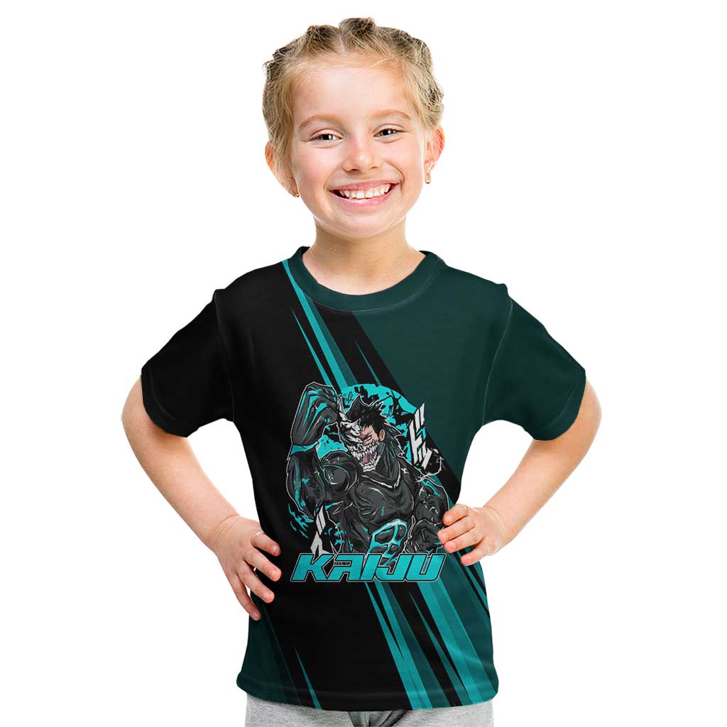 Kaiju No. 8 Monster Form Kid T Shirt Neon Manga Combat Style