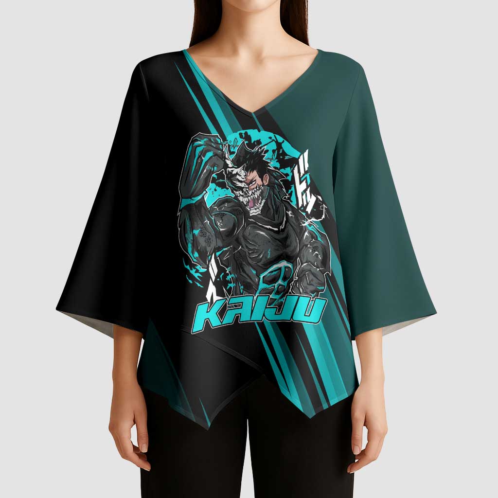 Kaiju No. 8 Monster Form Kimono Sleeve Blouse Neon Manga Combat Style
