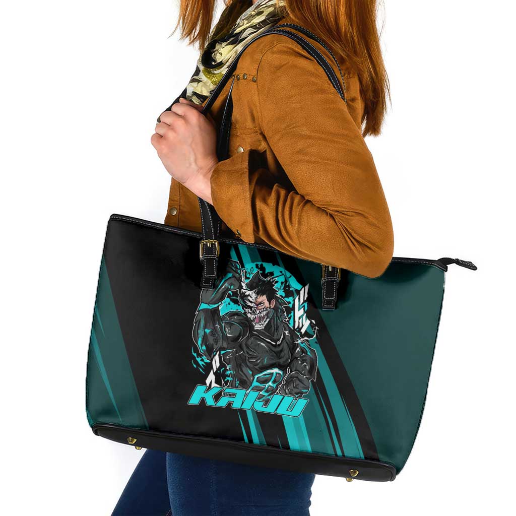 Kaiju No. 8 Monster Form Leather Tote Bag Neon Manga Combat Style