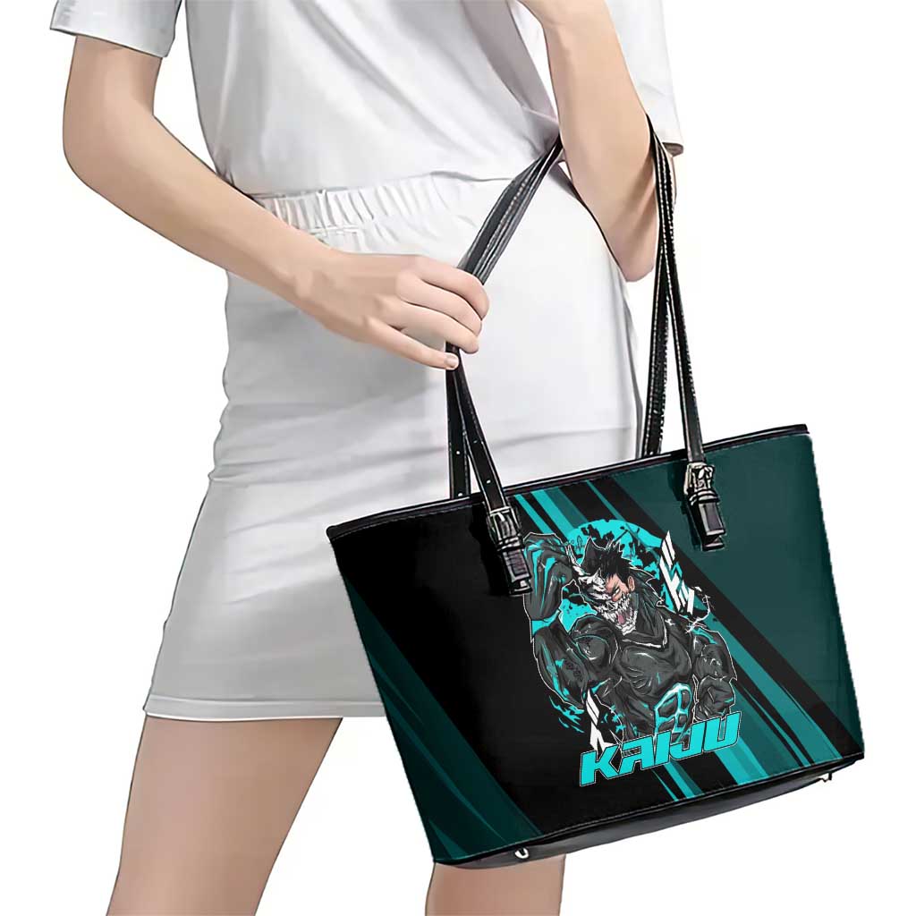 Kaiju No. 8 Monster Form Leather Tote Bag Neon Manga Combat Style